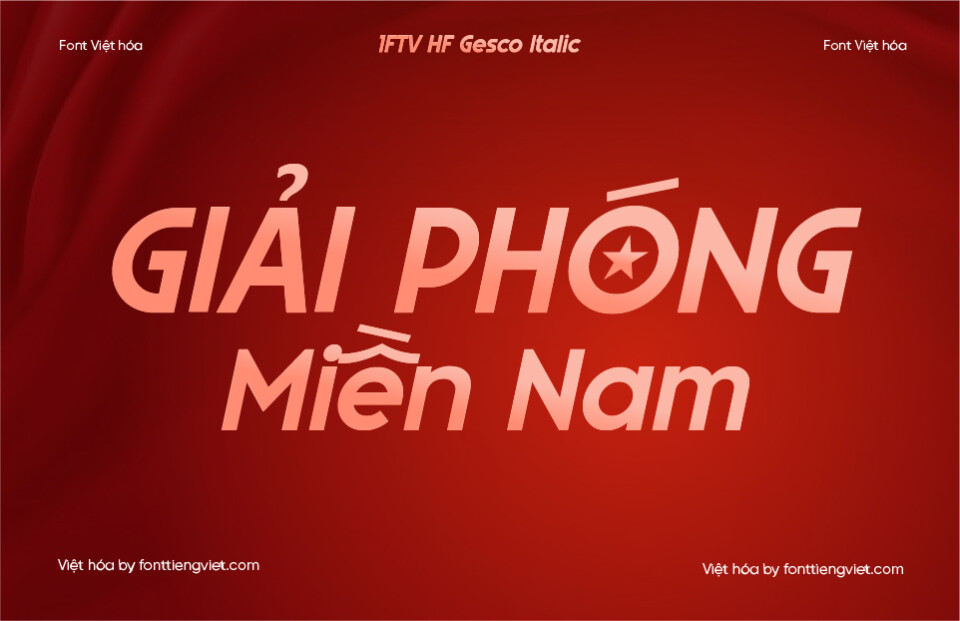 Font Việt hóa 1FTV HF Gesco Italic – Font không chân nghiêng hiện đại cho thiết kế dịp Tết, dịp lễ
