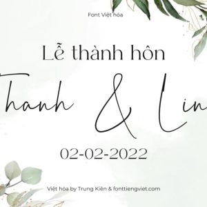 Font Việt hóa 1FTV VIP Katty Diona – Font thiệp cưới