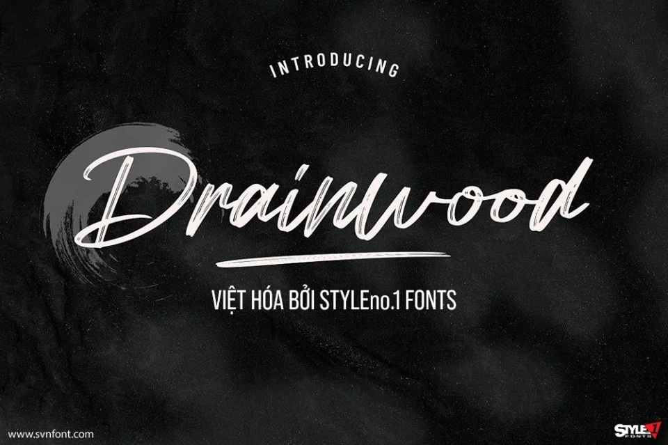 Font việt hóa SVN Drainwood kiểu brush